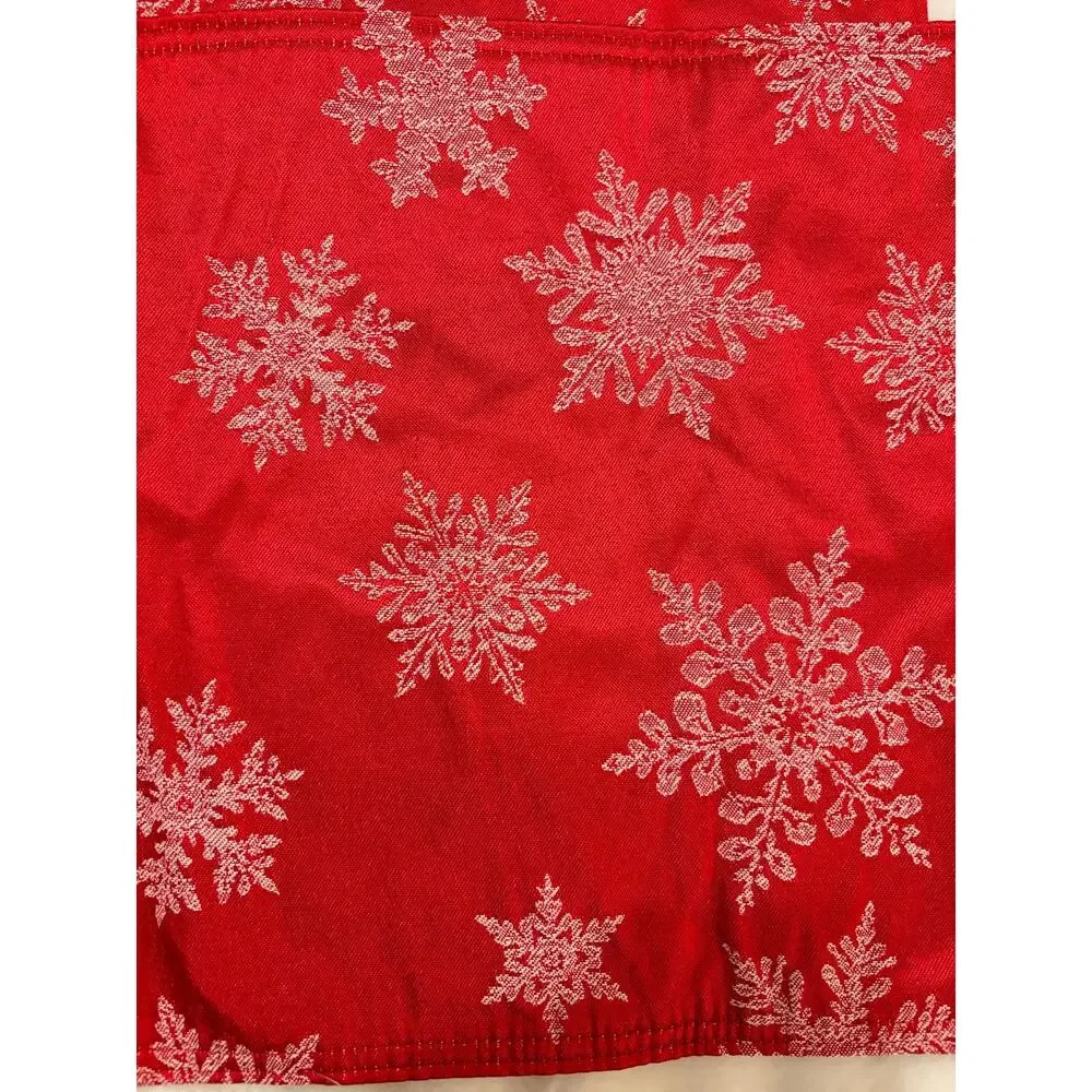 Holiday Red Snowflakes Woven Placemats Set‎ of 4